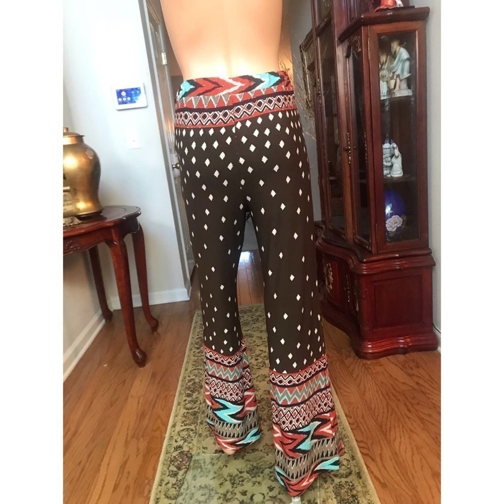 Multi colored bell bottom pants S/M - Picture 4 of 7